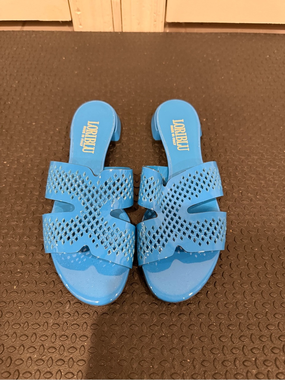 Loriblu Bright Blue Slide Sandals